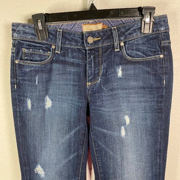 Paige Premium‎ Denim Women’s Jimmy Jimmy Jeans Size 25 Distressed Pants Blue - Picture 2 of 16